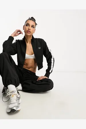 Fred Perry Cropped taped track jacket in