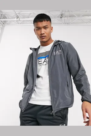 EA7 Armani Core ID hooded logo jacket in grey