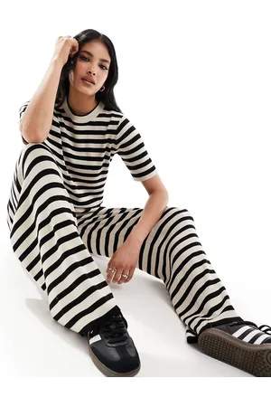 Object Wide leg knitted pants in monochrome (part of a set)-Black