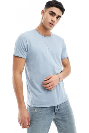 Brave Soul Raw edge t-shirt in steel