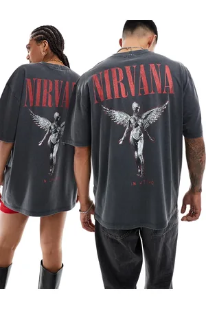 ASOS Unisex oversized licence band tee in with Nirvana angel graphics