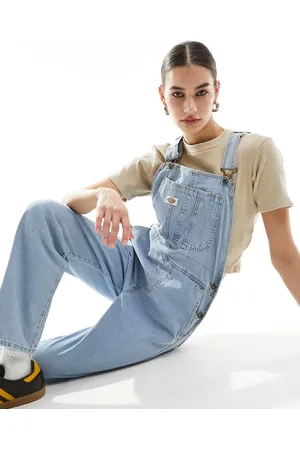 Dickies Classic denim dungarees in vintage blue