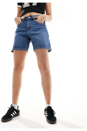 Lee Rider bermuda straight fit denim shorts in -Blue