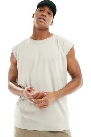 Brave Soul Raw edge singlet in light