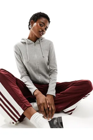 Daisy Street Fitted zip through rib hoodie in