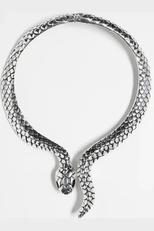 Reclaimed Unisex oversized snake necklace in