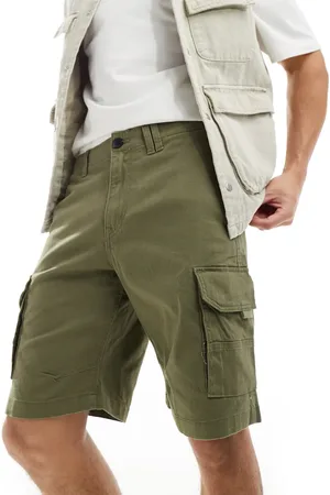 ADPT. Wide fit cargo shorts in khaki-Green