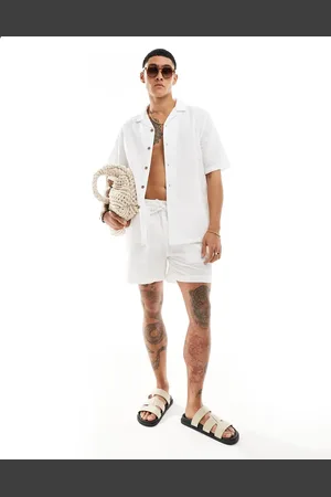 ASOS 90s oversized short sleeve shirt in seersucker texture in (part of a set)