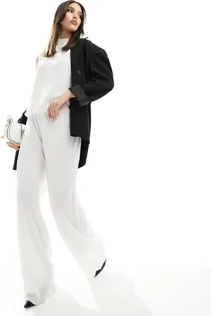 In The Style Textured pants in (part of a set)-White