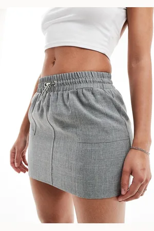 Miss Selfridge Tailored cargo pull on mini skirt-Grey