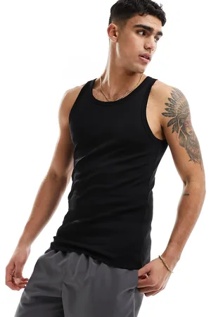 New Look Muscle fit rib singlet in