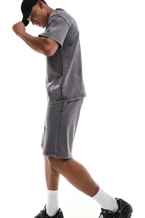 ADPT. Oversized sweat shorts in washed grey (part of a set)