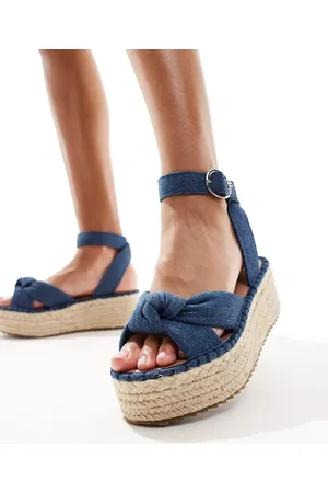 River Island Two part denim espadrilles in blue