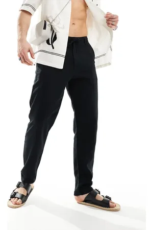 SELECTED Slim tapered linen pants in