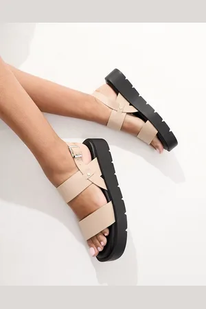Schuh Tayla double strap slingback sandals in -Neutral