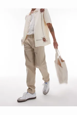 Topman Tapered chino pants in -Neutral
