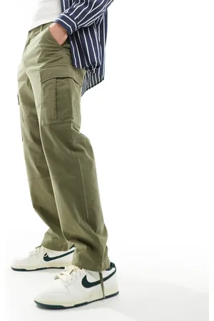 JACK & JONES Wide fit cargo pants in khaki-Green