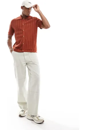 Cotton On Cotton On ladder open knit shirt in rust-Red