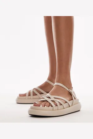 Topshop Junior strappy flatform sandals in -Neutral