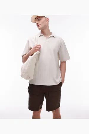 Topman Short sleeve plisse polo shirt in