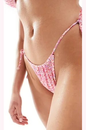 & OTHER STORIES Floral print tie waist bikini bottoms in