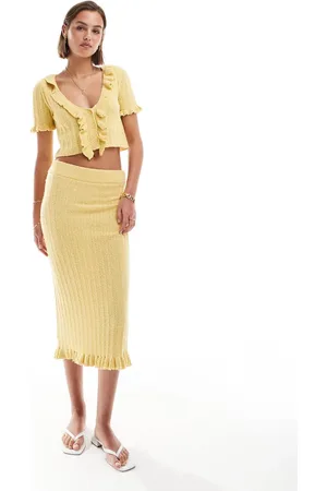 ASOS Knitted midaxi skirt with frill in (part of a set)