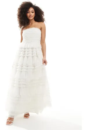 ANAYA Premium Bridal bandeau tulle maxi dress in