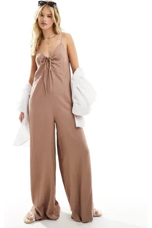 ASOS Tie front cami jumpsuit in