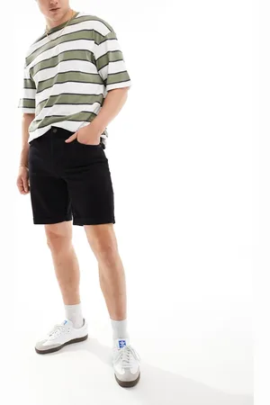 Bershka Roll up denim shorts in