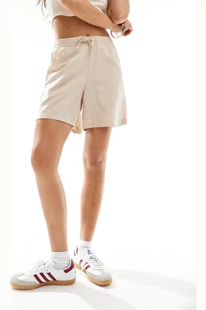 JJXX Linen blend pull on shorts in beige-Neutral