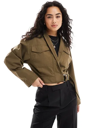 & OTHER STORIES Shawl collar jacket with tab waist detail and elasticated back waist in