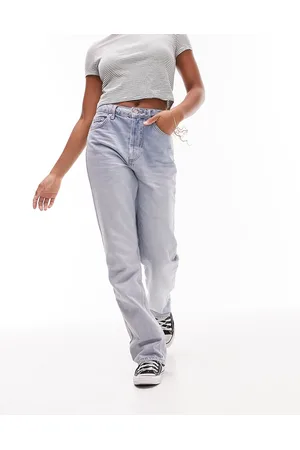Topshop Hourglass straight Kort jeans in -Blue