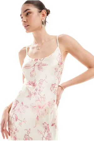 Forever New Satin slip maxi dress in -White