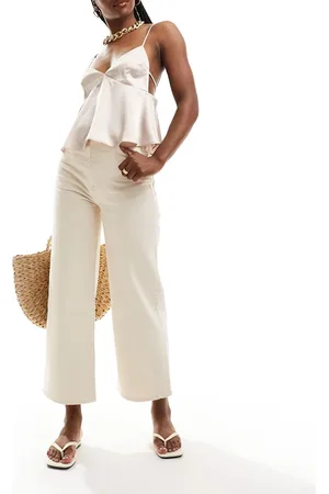 & OTHER STORIES Wide leg cropped jeans in natural-White