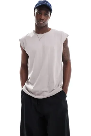 Brave Soul Raw edge singlet in dusty