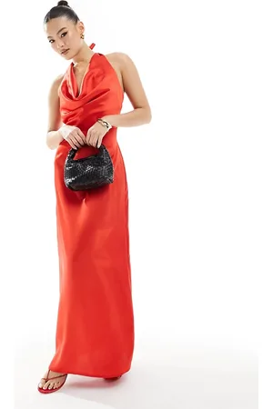Kaiia Satin cowl neck maxi dress in