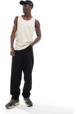 Brave Soul Ribbed classic singlet in light stone