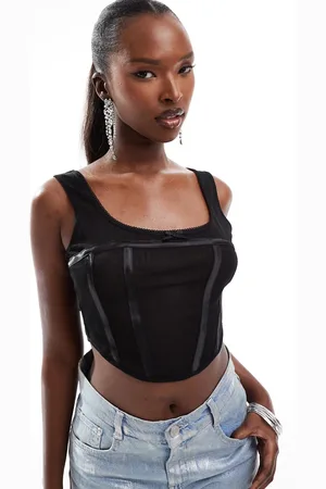 ASOS Sleeveless mesh corset top in