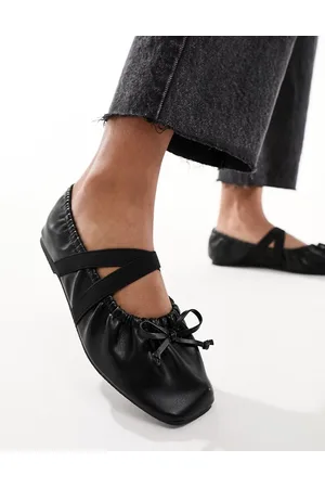 ASOS Los Angeles ruched ballet flats in PU