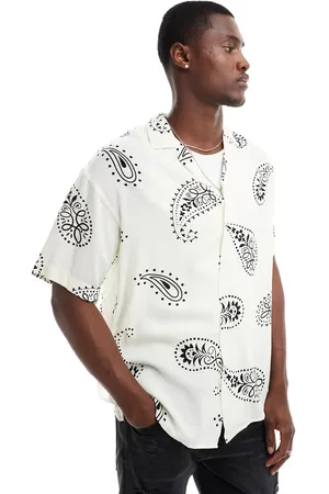 JACK & JONES Revere collar shirt with paisley print in white