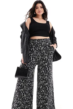 Yours Wide leg pants in mono leopard print