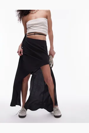 Topshop Hanky hem asymmetric skirt in