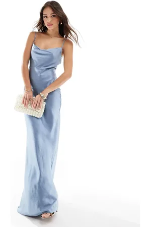 Pretty Lavish Bridesmaid Keisha cowl neck satin maxi dress in
