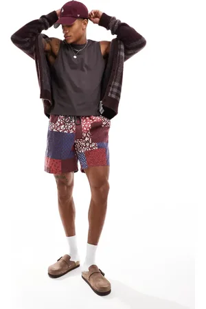 Cotton On Cotton On quick dry swim shorts in retro patchwork print-Multi