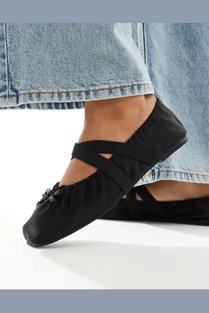 ASOS Los Angeles ruched ballet flats in satin