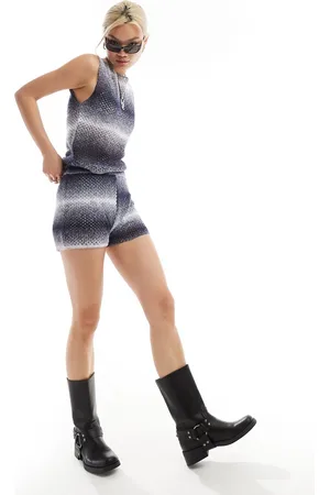 COLLUSION Ombre knitted shorts in (part of a set)-Brown