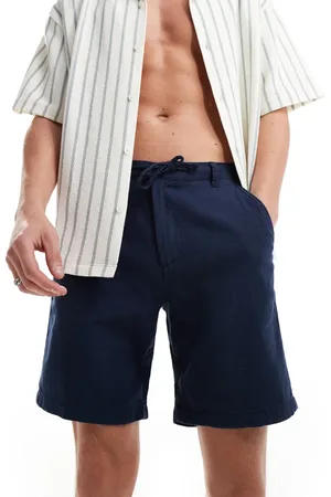 SELECTED Linen mix shorts in navy