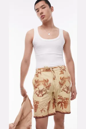 Topman Relaxed printed shorts in -Neutral
