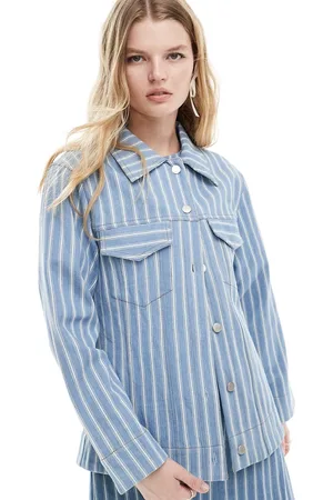 Ghospell Relaxed jacket in stripe (part of a set)