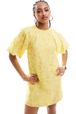 & OTHER STORIES Mini dress with short volume puff sleeves in print-Multi